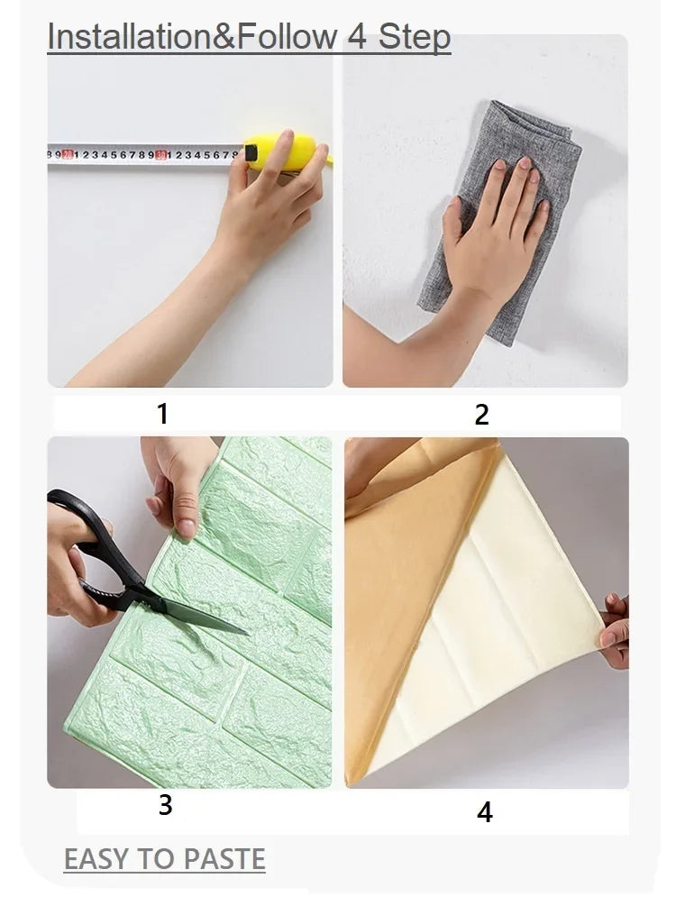1/3/5/10 M 3D Self-adhesive Wallpaper Stickers 3M Brick Wall Stickers Home Decor Wallpaper for Walls DIY Bedroom Papel De Parede